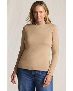 Lands' End Lightweight Jersey Long Sleeve Turtleneck - Blue