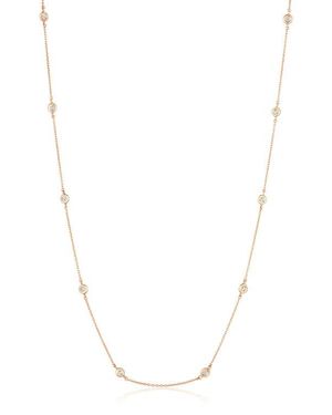 Crislu Cubic Zirconia Bezel Station Necklace - White