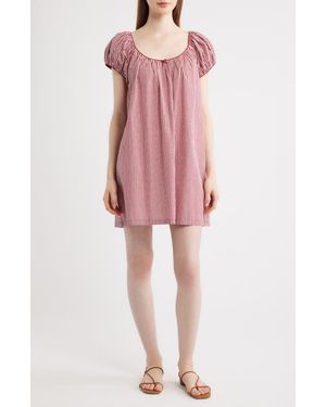 Doen Julia Gingham Cotton Shirt Dress - Pink