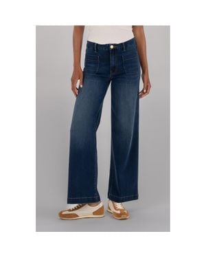 Kut From The Kloth High Rise Wide Leg Front And Back Patch Pockets