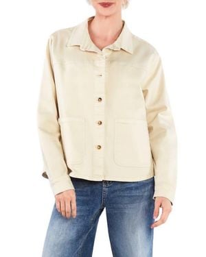HINT OF BLU The Latest Scoop Denim Shirt Jacket - White