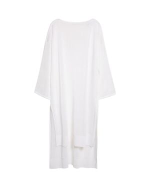 Alaïa Linen & Silk Caftan Dress - White