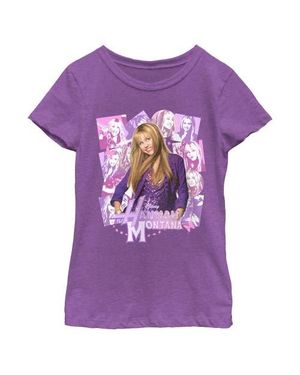 Hannah Montana Girls' Teen Star Collage T-Shirt - Purple