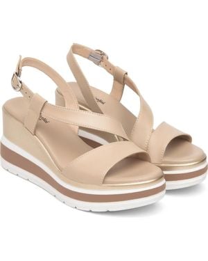 Nero Giardini Platform Wedge Sandal - Metallic