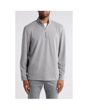 Johnston & Murphy Vintage Wash Quarter Zip Top - Gray