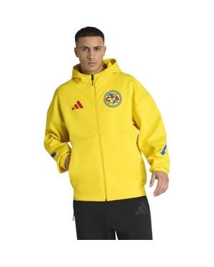 adidas Club America 2025/26 Club Anthem Full-Zip Hooded Jacket - Yellow