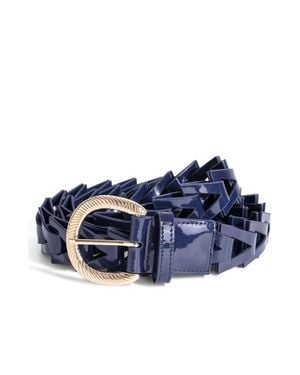 JURGI Triangle Loop Belt Patent Leather - Blue
