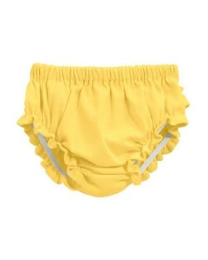 City Threads USA-Made Girls Soft 100% Cotton Ruffle Diaper Cover - Yellow
