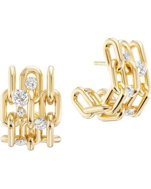 UNIFORM OBJECT Power Stack Diamond Hoop Earrings - Metallic