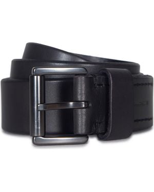 AllSaints Bevel Edge Leather Belt - Black
