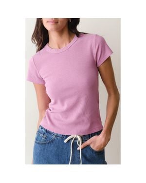 Marine Layer Lexi Rib Sun-In Crewneck T-Shirt - Purple