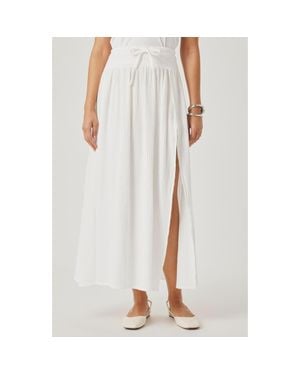 Splendid Ava Tie Waist Gauze Maxi Skirt - White