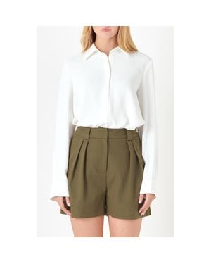 Grey Lab Neck Tie Shirt - Green
