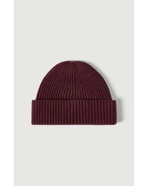 Brunello Cucinelli Cashmere English Rib Double Knit Beanie - Red