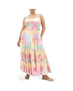 City Chic Kalea Shirred Waist Maxi Dress - Pink