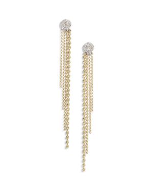 Meira T Fringe & Diamond Pavé Drop Earrings - Metallic