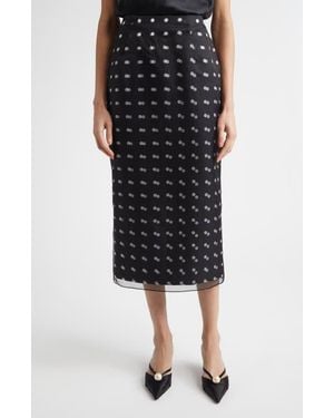 Emilia Wickstead Bethan Layered Polka Dot Silk Organza Midi Skirt - Black