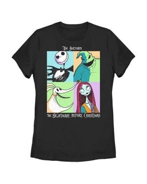 Nightmare Before Christmas Group Character Portraits Graphic T-Shirt - Black