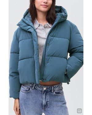 MANGO TEEN Hooded Puffer Jacket - Blue