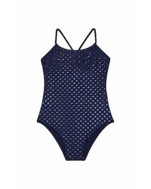 Vilebrequin Kids' Sparkling One-Piece Relief Swimsuit - Blue