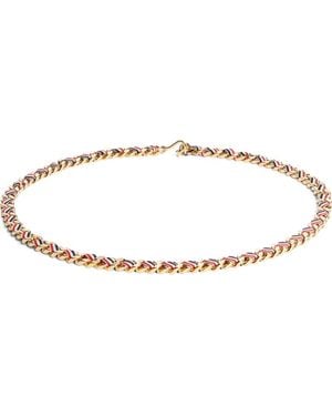 Thom Browne Rwb Grosgrain Chain Belt - Metallic