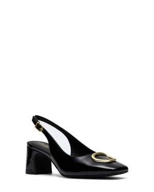 Clarks Fernie Square Toe Slingback Pump - Black
