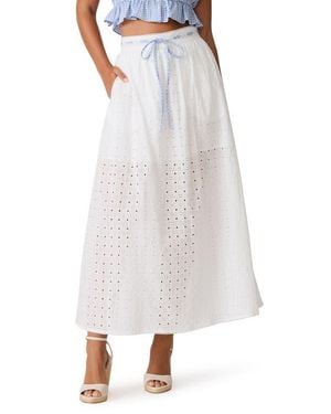 Steve Madden Zana Eyelet Maxi Skirt - White