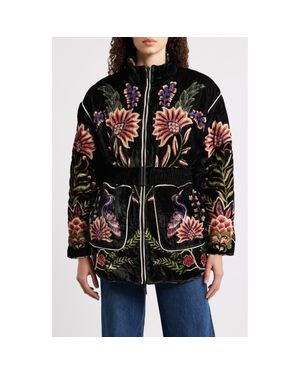 FARM Rio Marvelous Garden Puffer Jacket - Black