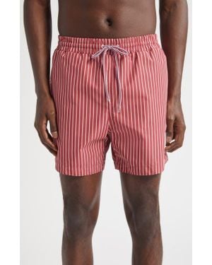 Thom Browne Stripe Nylon Swim Trunks - Red