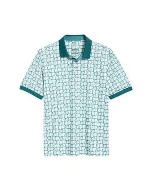 Swannies Sun Floral Piqué Performance Golf Polo - Blue