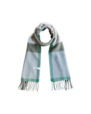 TBCo Lambswool Geomteric Pattern Oversized Scarf - Blue