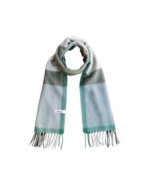 TBCo Lambswool Geomteric Pattern Oversized Scarf - Blue