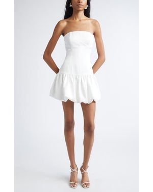 Ramy Brook Kris Strapless Bubble Hem Minidress - White