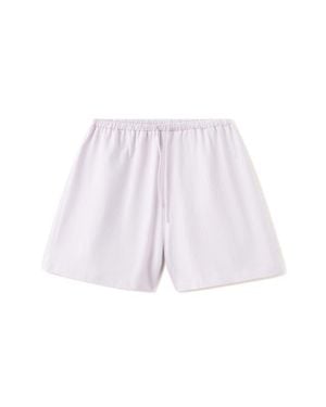 Mango Cotton Pajama Shorts - Purple