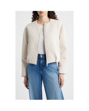 Ilse Jacobsen Honeycomb Quilted Bomber Jacket - White
