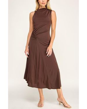 Socialite Asymmetrical Knit Midi Dress - Purple