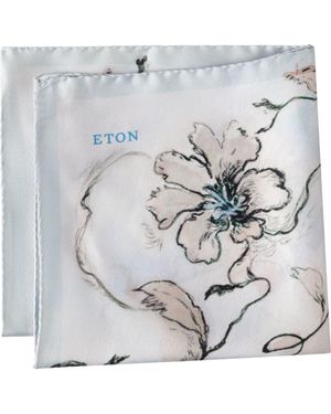 Eton Floral Silk Pocket Square - Metallic