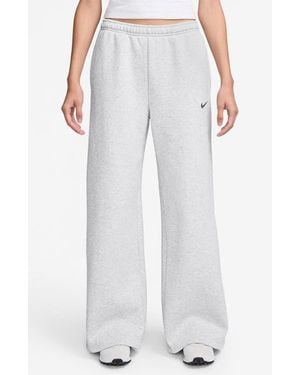 Nike Studio Fleece Wide Leg Sweatpants - White