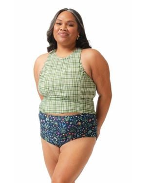 Lime Ricki Swimwear Racer-Back Tankini Top - Green