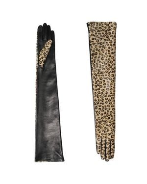 Agnelle Glamour Leather Gloves Arm Length - Natural