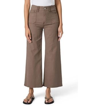 PAIGE Anessa High Waist Ankle Wide Leg Jeans - Brown