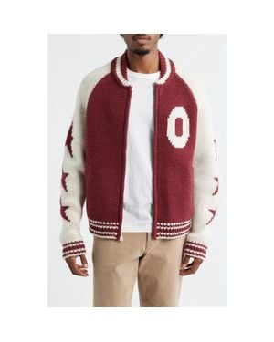 Obey Cowichan Zip Cardigan - Red