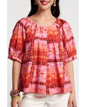 Frances Valentine Zonda Mosaic Top - Red