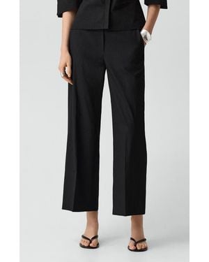 Theory Classic Straight Leg Good Linen Pants - Black