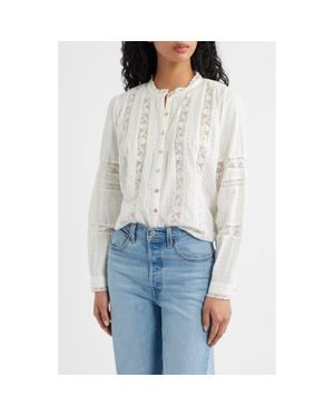 LoveShackFancy Lal Lace Cotton Top - White