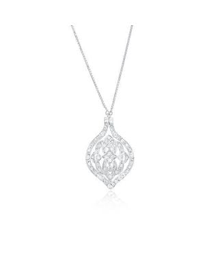 SOUZANA by Suzy Levian 18K 1Cttw Diamond Teardrop Filigree Reversible Necklace - Metallic