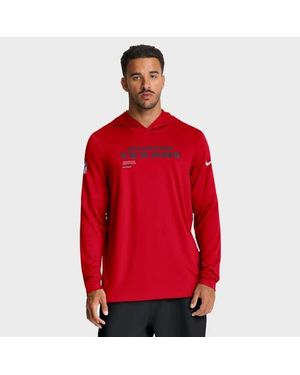 Nike Houston Texans Sideline Pure Fury Performance Long Sleeve Hoodie T-Shirt - Red