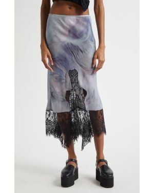 Collina Strada Hiss Crepe & Lace Midi Skirt - Multicolor