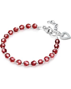Tiny Blessings Sterling Birthstone Crystal Bracelet - Red