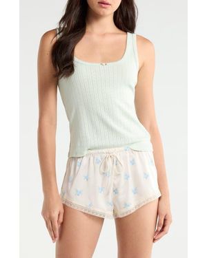 Etam Odelia Sorbet Cotton Pointelle Pajama Tank - Multicolor